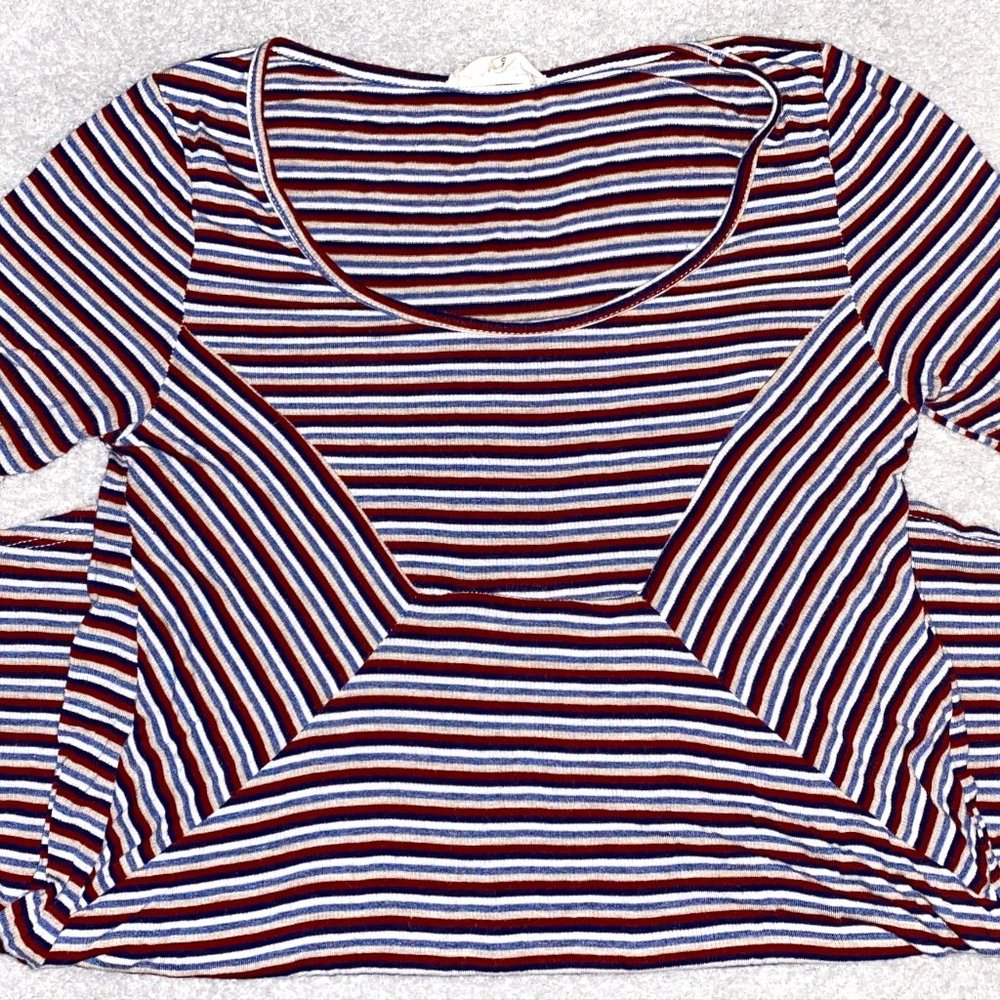 Lashes Striped Short Sleeve Top